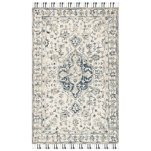 Safavieh Aspen 125 Rugs, Ivory / Blue, 3' X 5', Small Rectangle