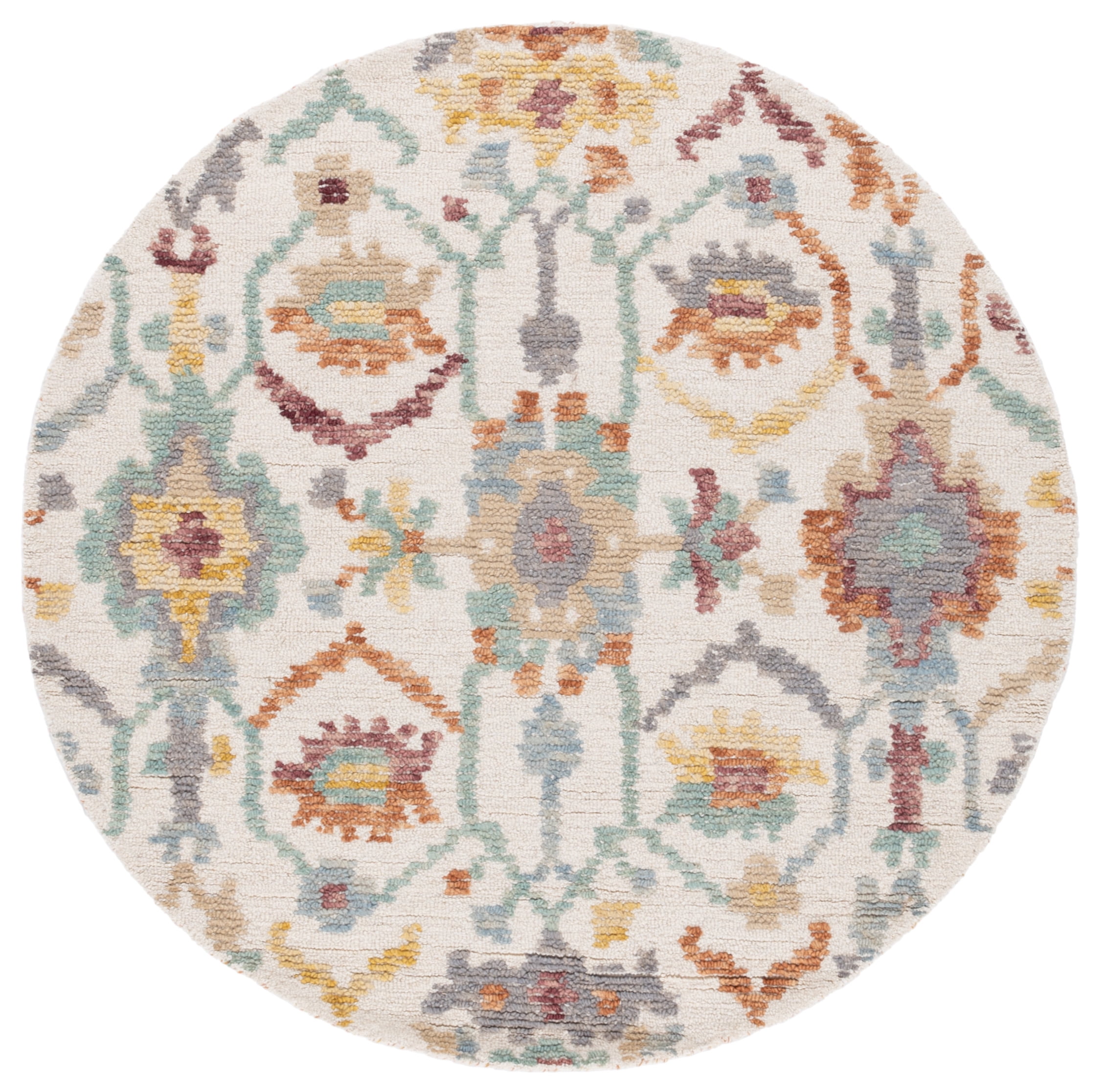 SAFAVIEH Aspen Jewell Oriental Area Rug, Ivory/Green, 5' x 5' Round