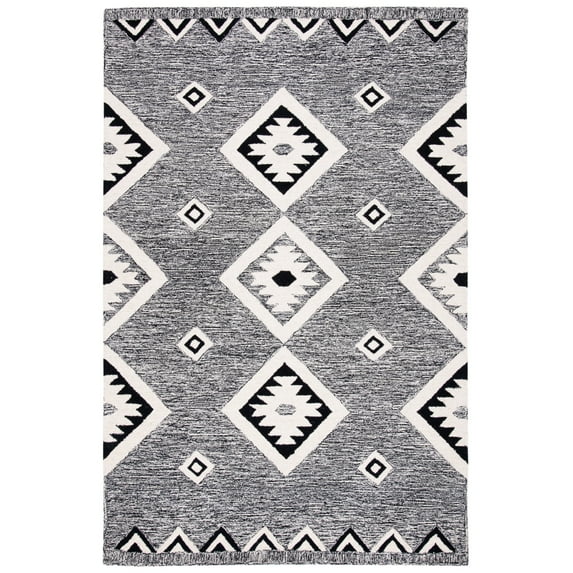 Safavieh Aspen 814 Rugs, Black / Ivory, 3' X 5', Small Rectangle