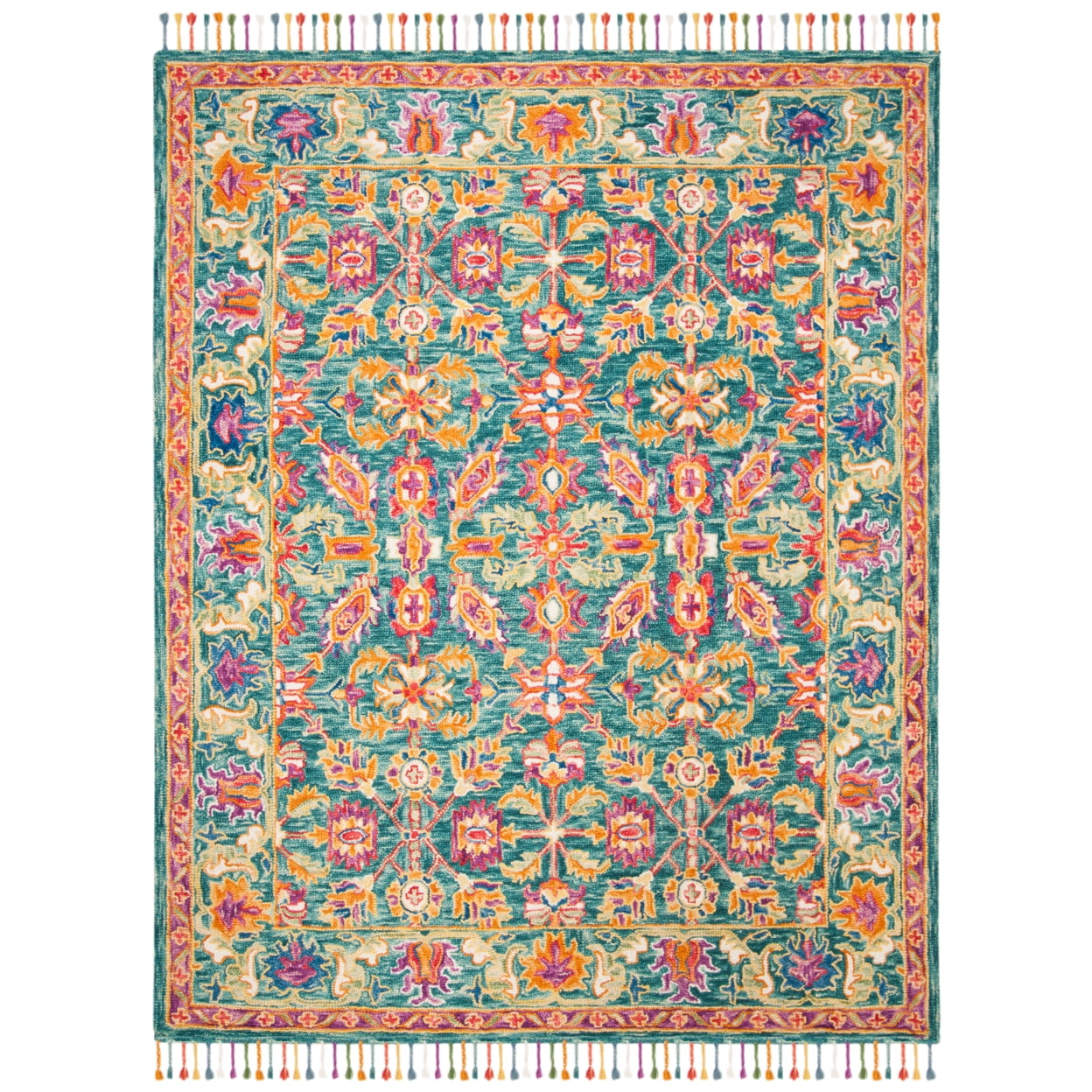 Handmade Multicolor Wool and Cotton Tufted Area Rug 2' x 3'