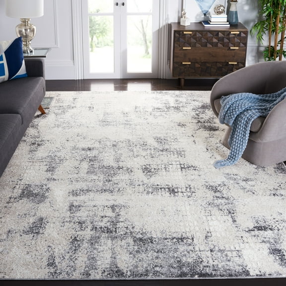 SAFAVIEH Aston Georgiana Abstract Area Rug, Ivory/Gray, 9' x 12'