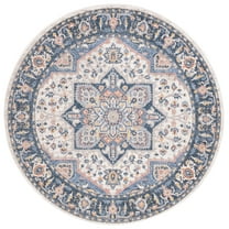 SAFAVIEH Astoria Kaelea Oriental Area Rug, Blue/Rust, 6'7" x 6'7" Round