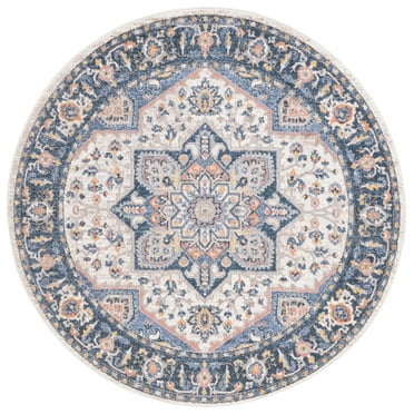 SAFAVIEH Astoria Kaelea Oriental Area Rug, Blue/Rust, 6'7" x 6'7" Round