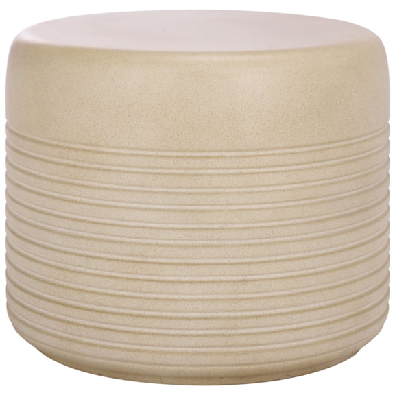 Safavieh Astrid Outdoor Modern Cement Round End Table, Beige