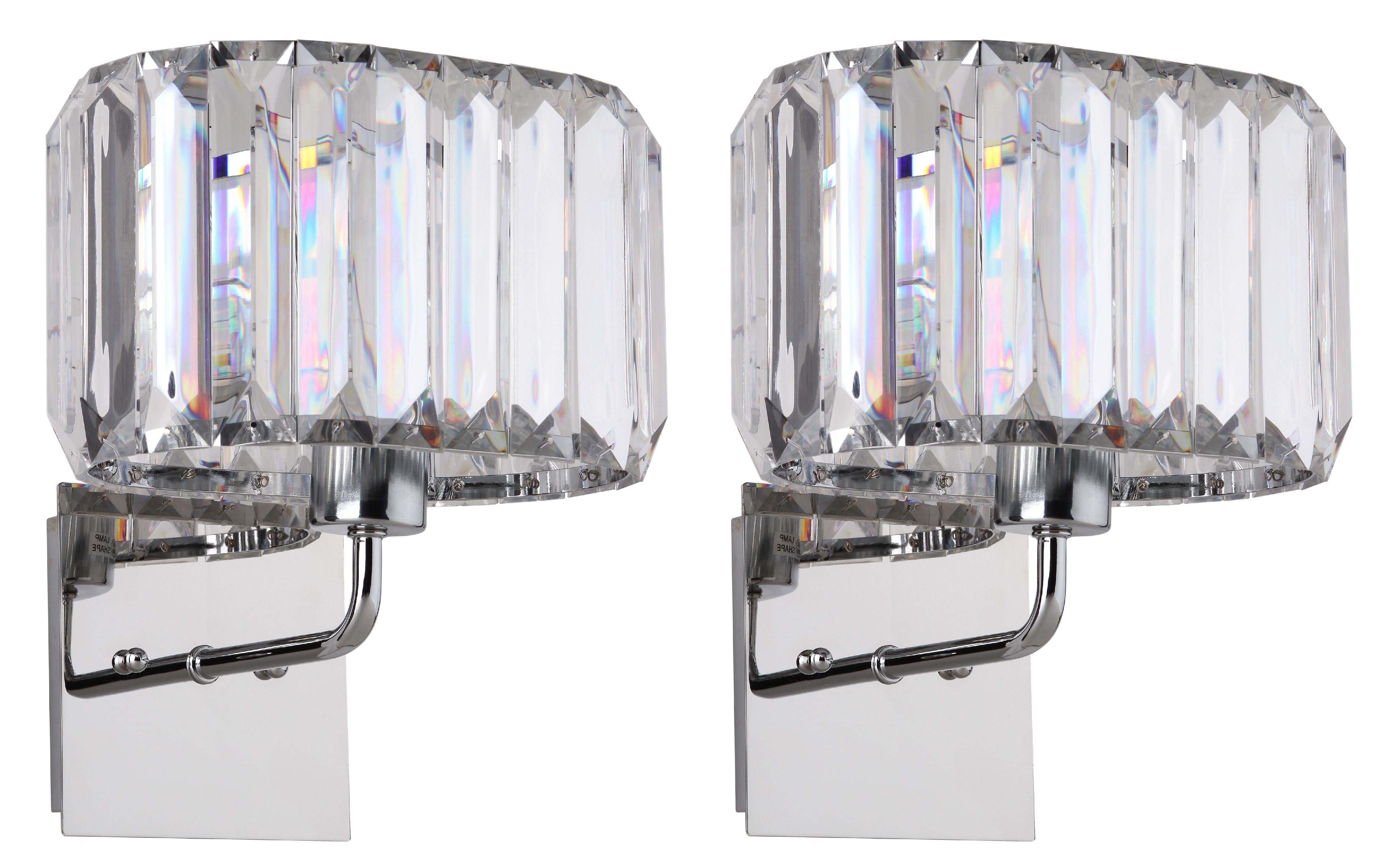 Safavieh Athena 11.25 In. High Acrylic Wall Sconce, Nickel/Clear