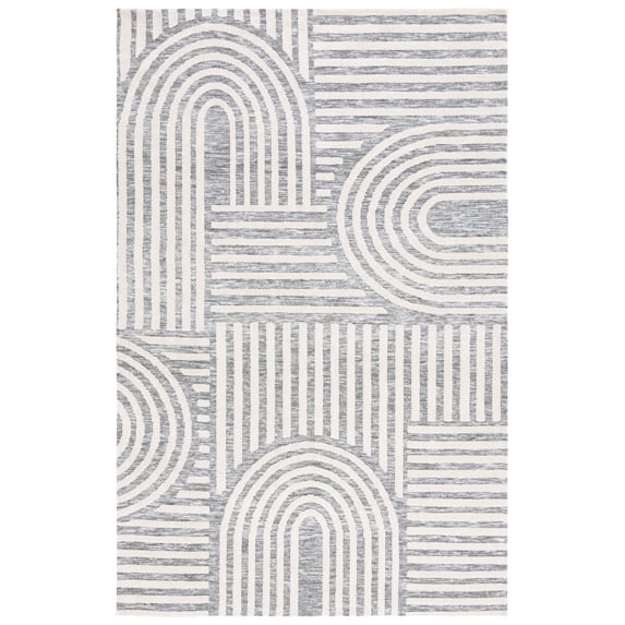 SAFAVIEH Audrey Samia Geometric Area Rug, Grey/Ivory, 5' x 7'
