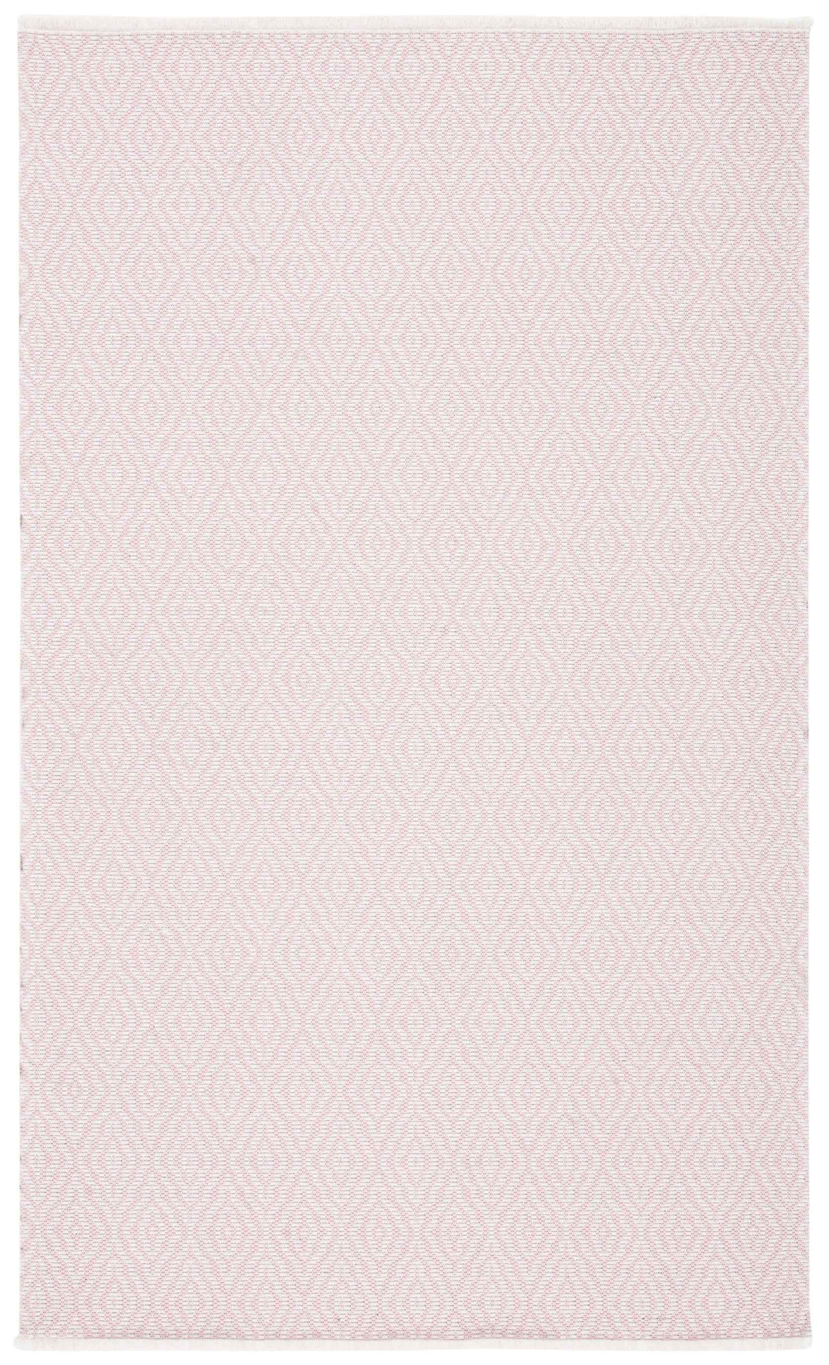 Pink and Ivory Geometric Flat Woven Synthetic Rug, 4'5"x6'5"