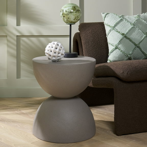 Safavieh Austyn Modern Magnesium Oxide Round Hourglass Accent Table, Gray