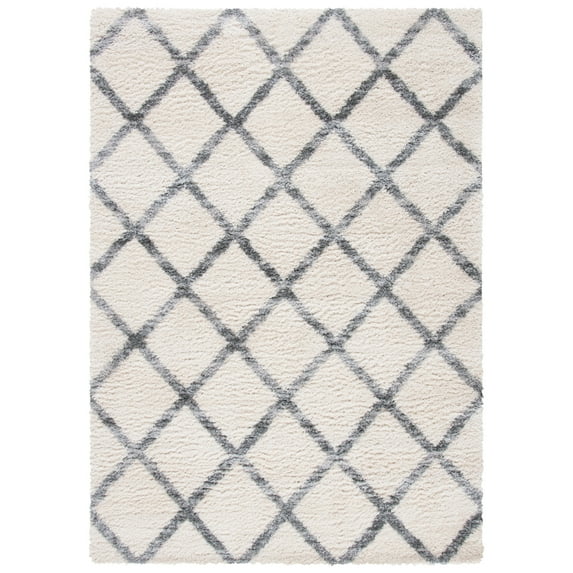 Safavieh BERC230B Berber Shag 200 Ivory / Grey