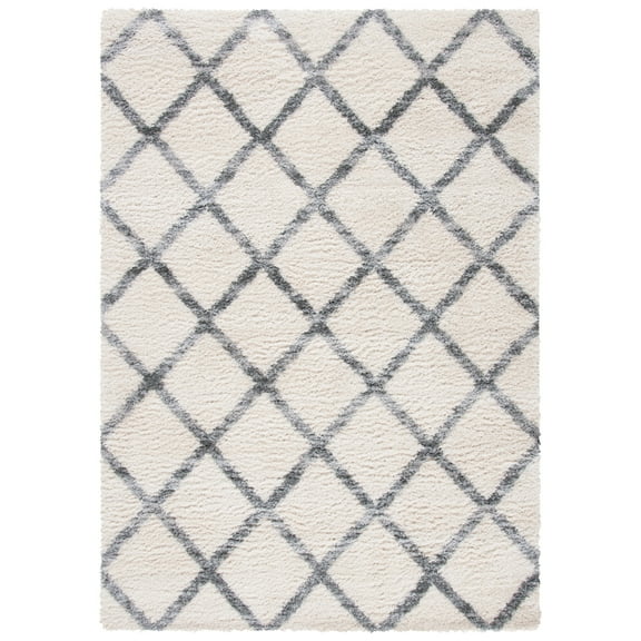 Safavieh BERC230B Berber Shag 200 Ivory / Grey