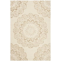 SAFAVIEH Blossom Brody Geometric Wool Area Rug, Ivory/Beige, 4' x 6'