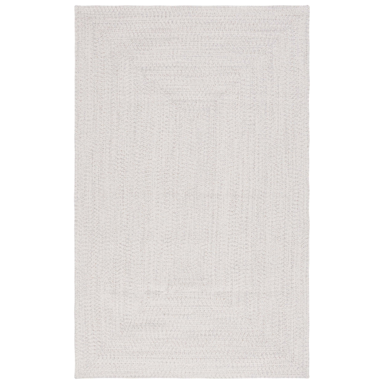 Handwoven Ivory & Light Grey Synthetic Oval Braided Rug - 4' x 6'