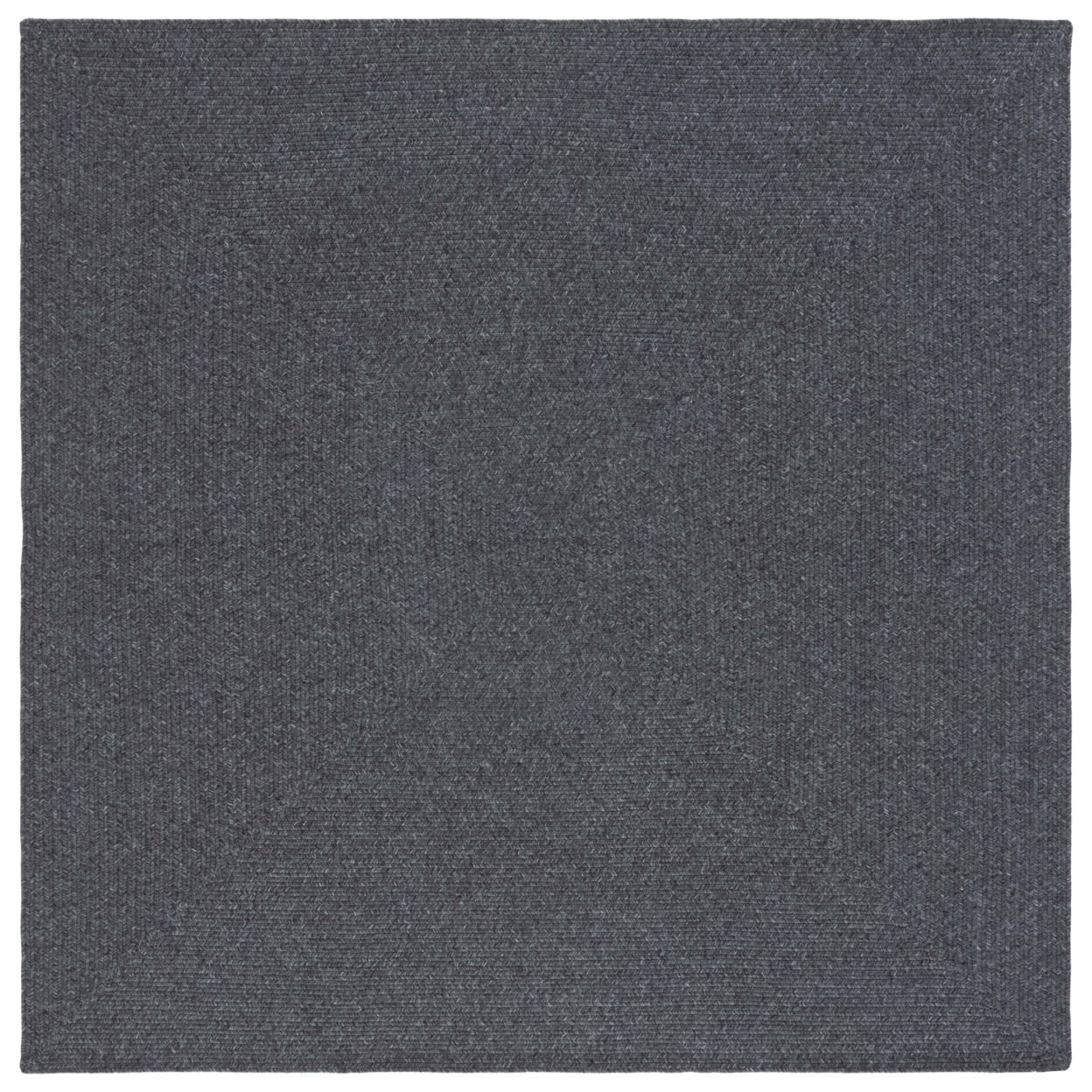 Handwoven Reversible Square Braided Rug in Gray - Easy Care 6'x6'