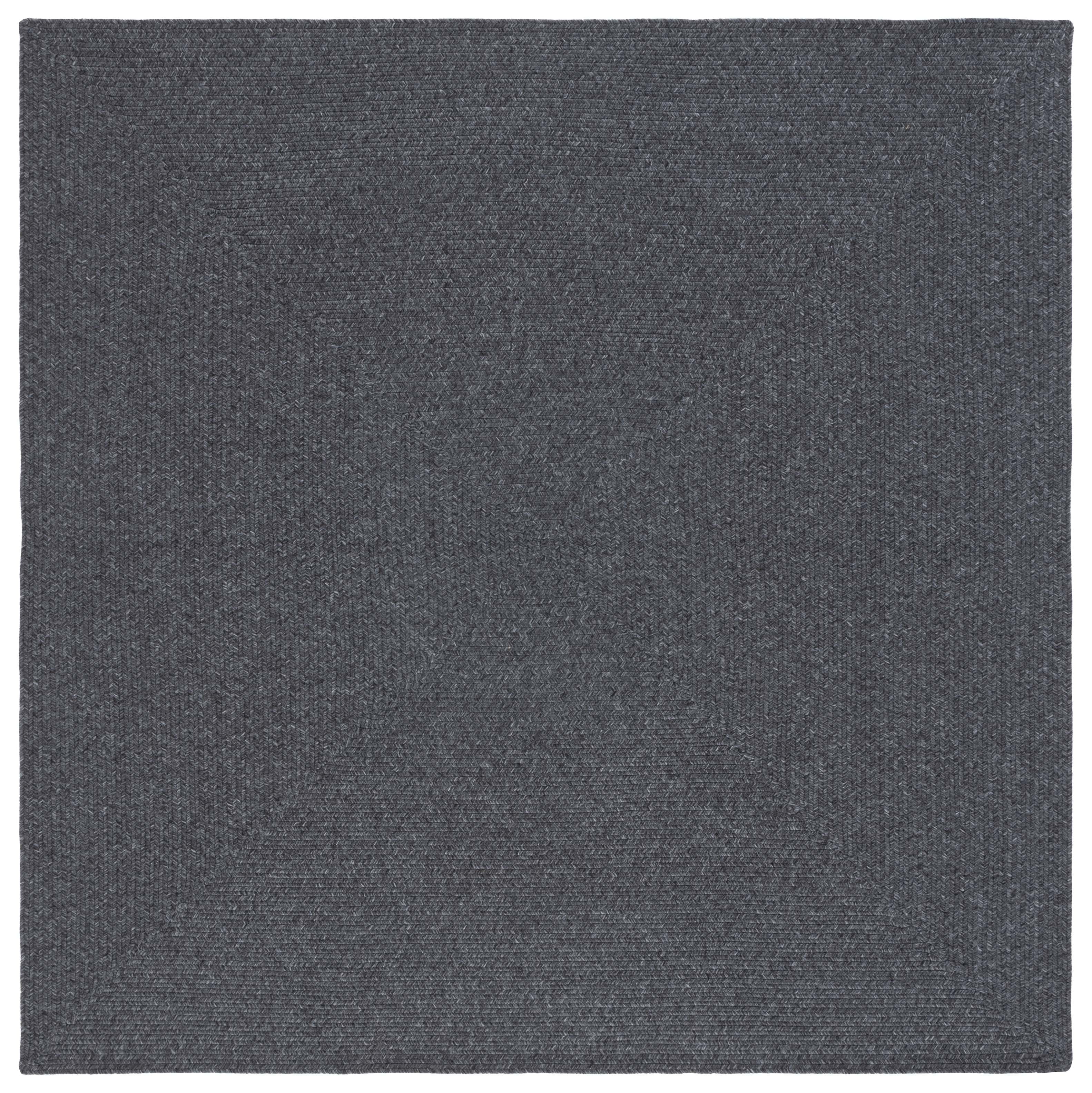 Handwoven Reversible Square Braided Rug in Gray - Easy Care 6'x6'