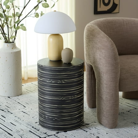 Safavieh Bahan Modern Wood Round End Table, Black