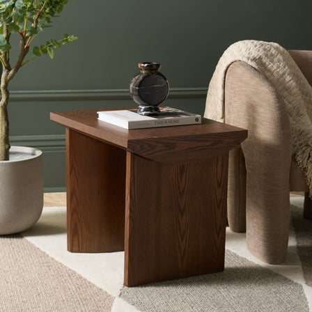 Safavieh Bara Modern Wood End Table,Walnut