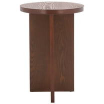 Safavieh Barashi Modern Wood Round End Table, Walnut