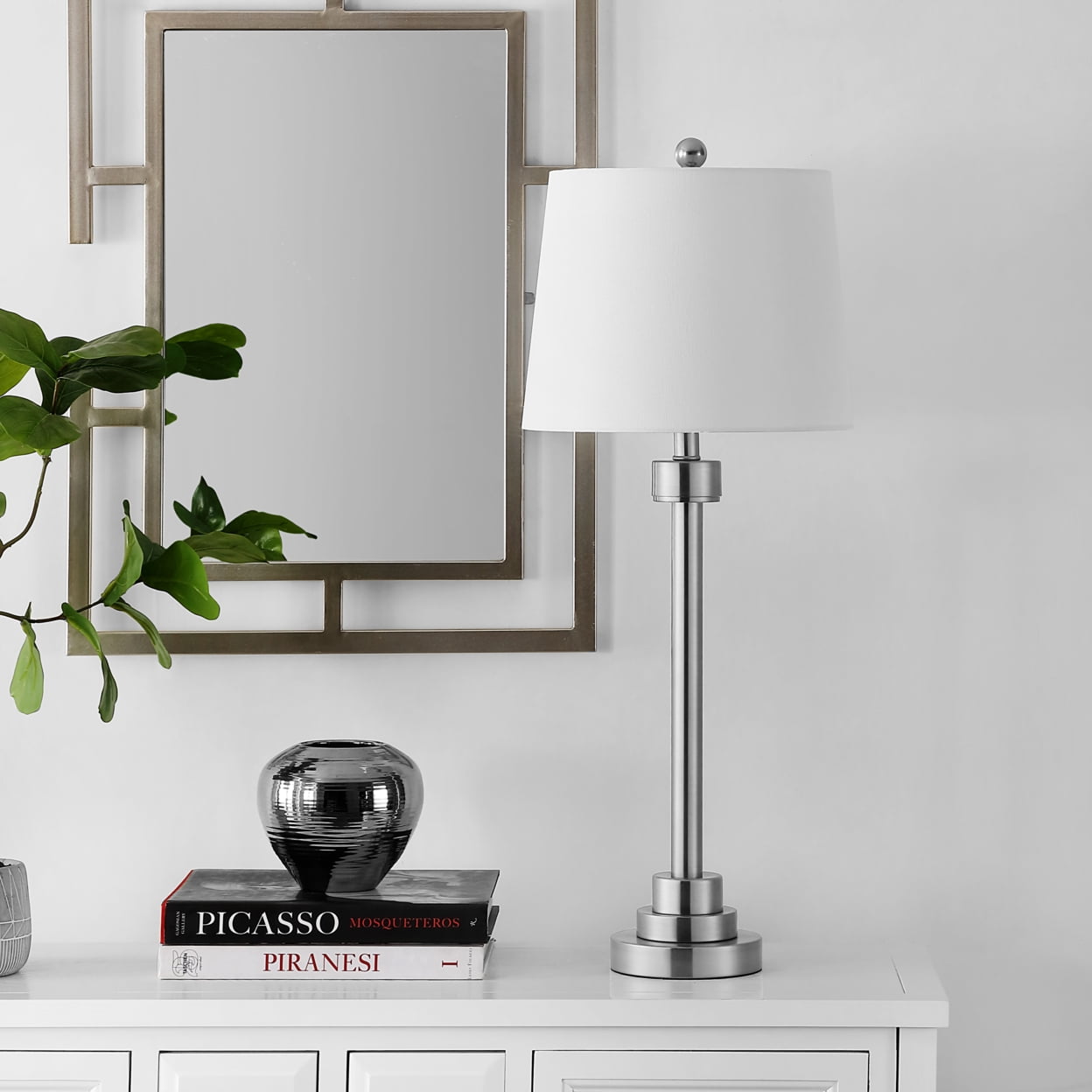 Safavieh Baxter 30 in. Solid Iron Table Lamp, Nickel
