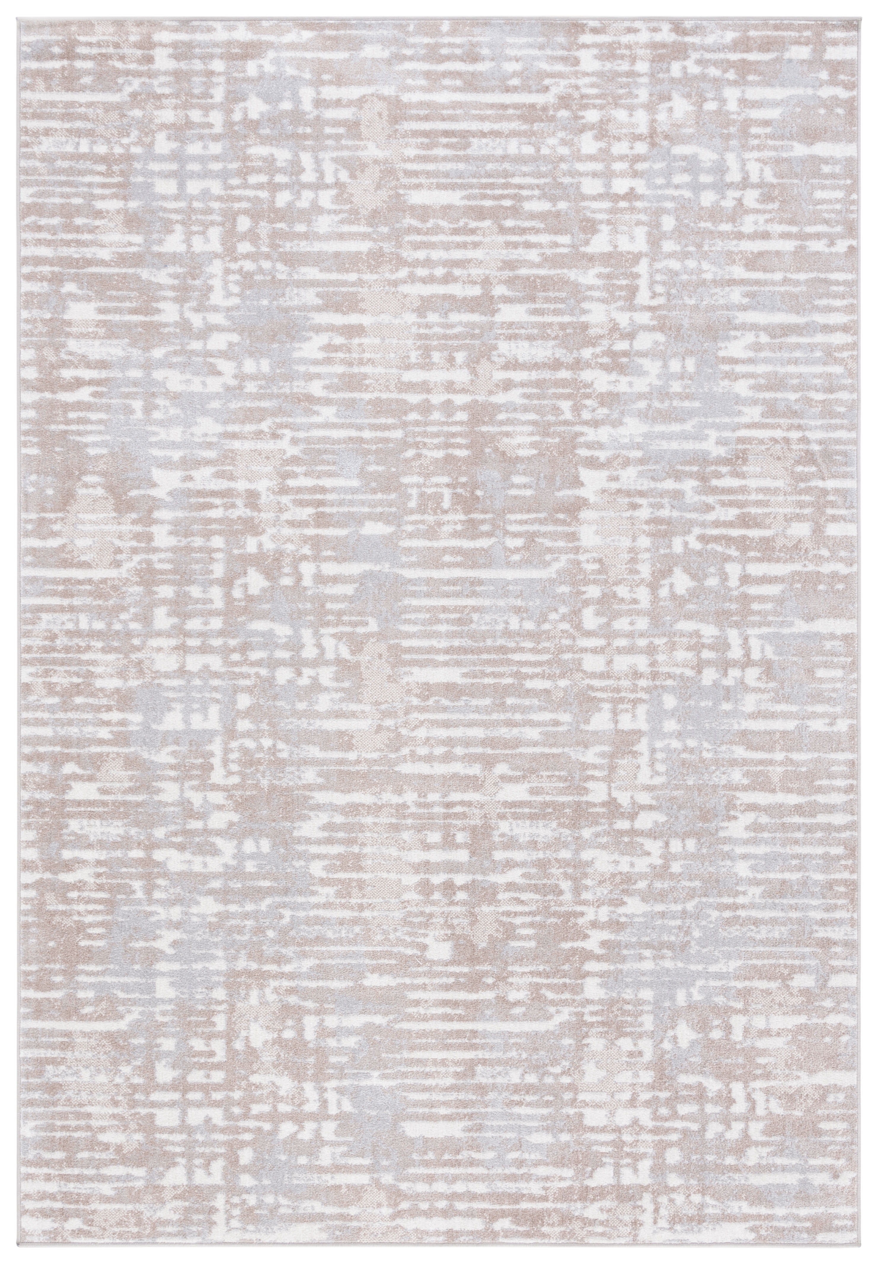 Ivory and Beige Synthetic Flat Woven 4' x 6' Area Rug
