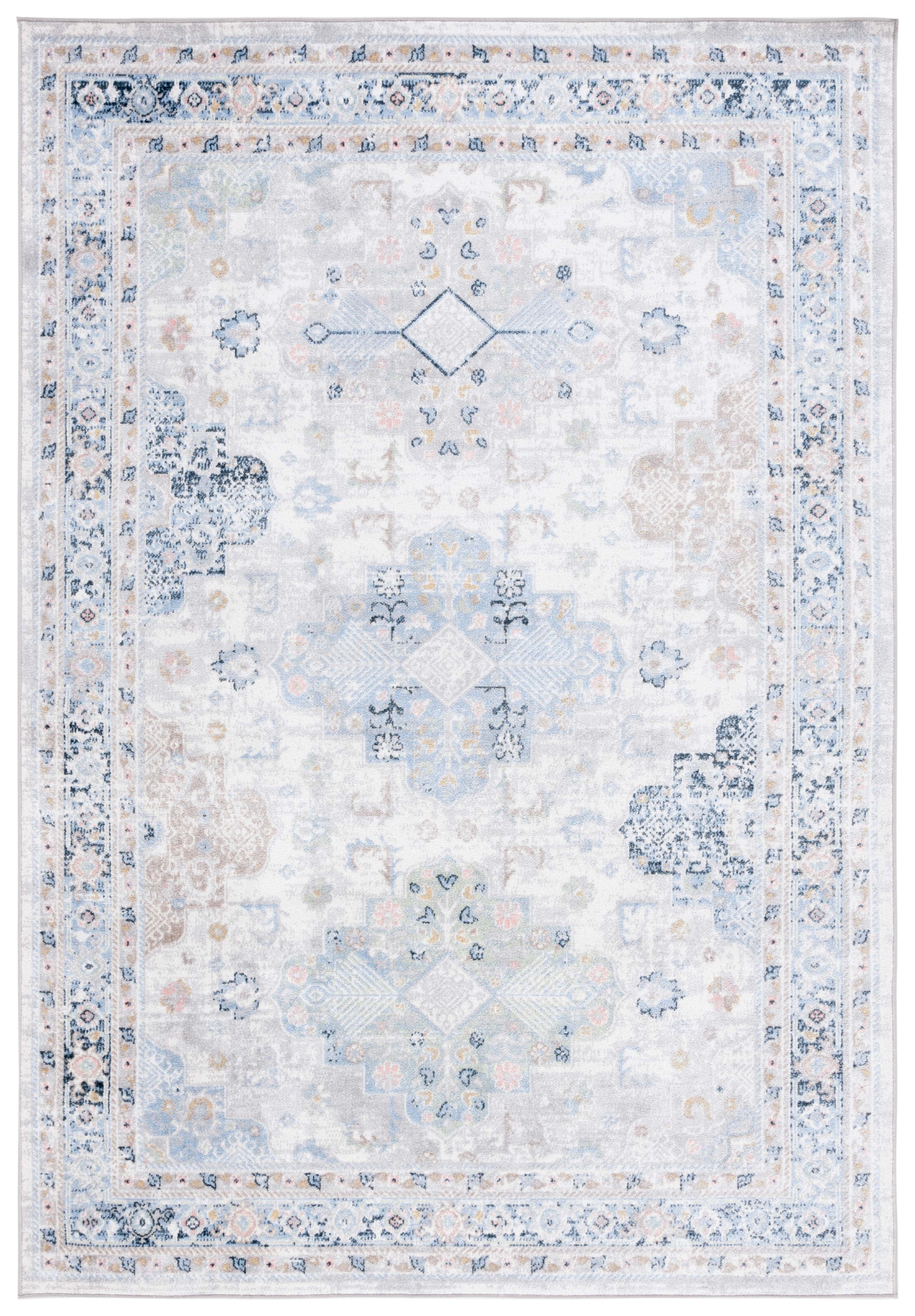 Bayside Transitional Grey Synthetic 5'3" x 7'6" Area Rug