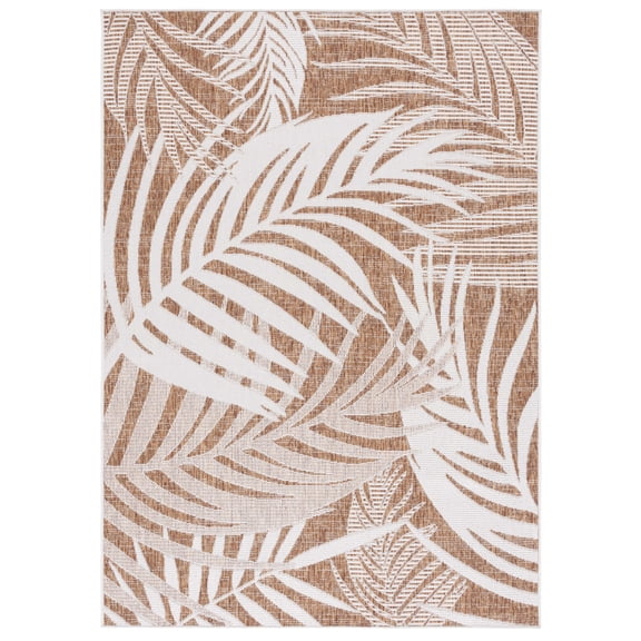 Safavieh Beach House Amzie Transitional Rug 6'7" Square - Brown/Ivory