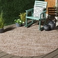 thumbnail image 1 of SAFAVIEH Beach House Nikola Geometric Indoor/Outdoor Area Rug, Brown/Ivory, 6'7" x 6'7" Round, 1 of 8