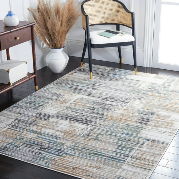 SAFAVIEH Bel Air Soho Abstract Area Rug, Dark Gray/Gold, 8' x 10'