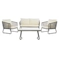 thumbnail image 1 of Safavieh Benjin Outdoor Mid-Century 4 Piece Living Set with Cushion, 1 of 10