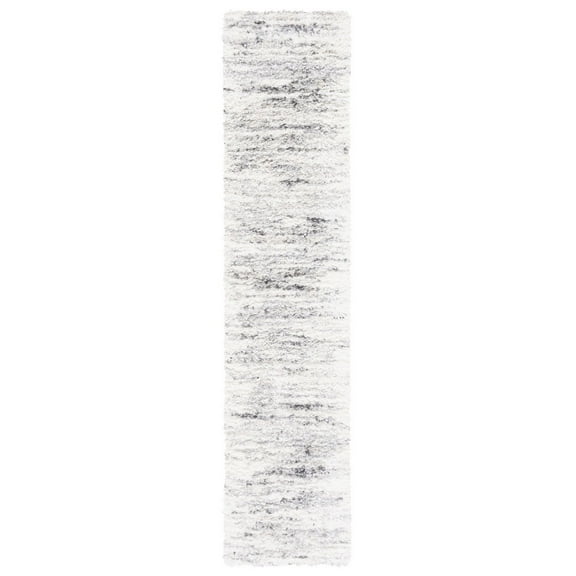 Safavieh  Berber Shag Jindra Abstract Rug 2'2" x  9' - Ivory/Grey - Runner