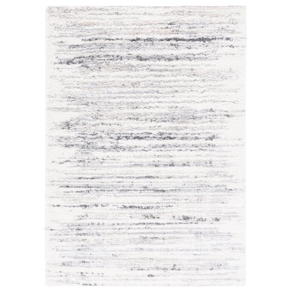 Safavieh  Berber Shag Jindra Abstract Rug 8'  x  10' - Ivory/Grey - Rectangle