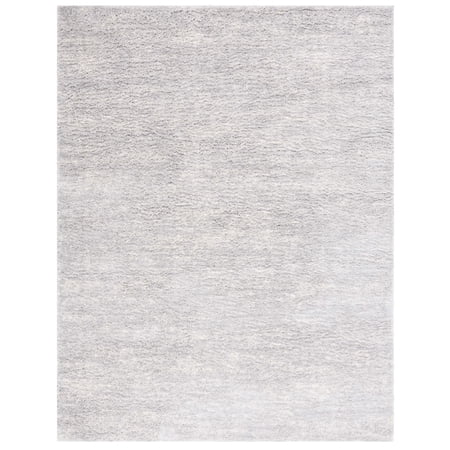 SAFAVIEH Berber Torvald Abstract Polyester Shag Area Rug, Grey/Ivory, 10' x 14'