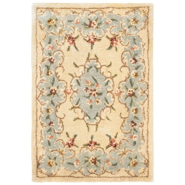 Safavieh Bergama Collection Handmade Premium Wool Area Rug-Color:Ivory/Light Blue,Shape:Accent,Size:3'L x 2'W