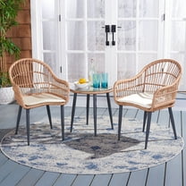Safavieh Berlen Outdoor Patio 3 Pc Bistro Set - Natural/Beige