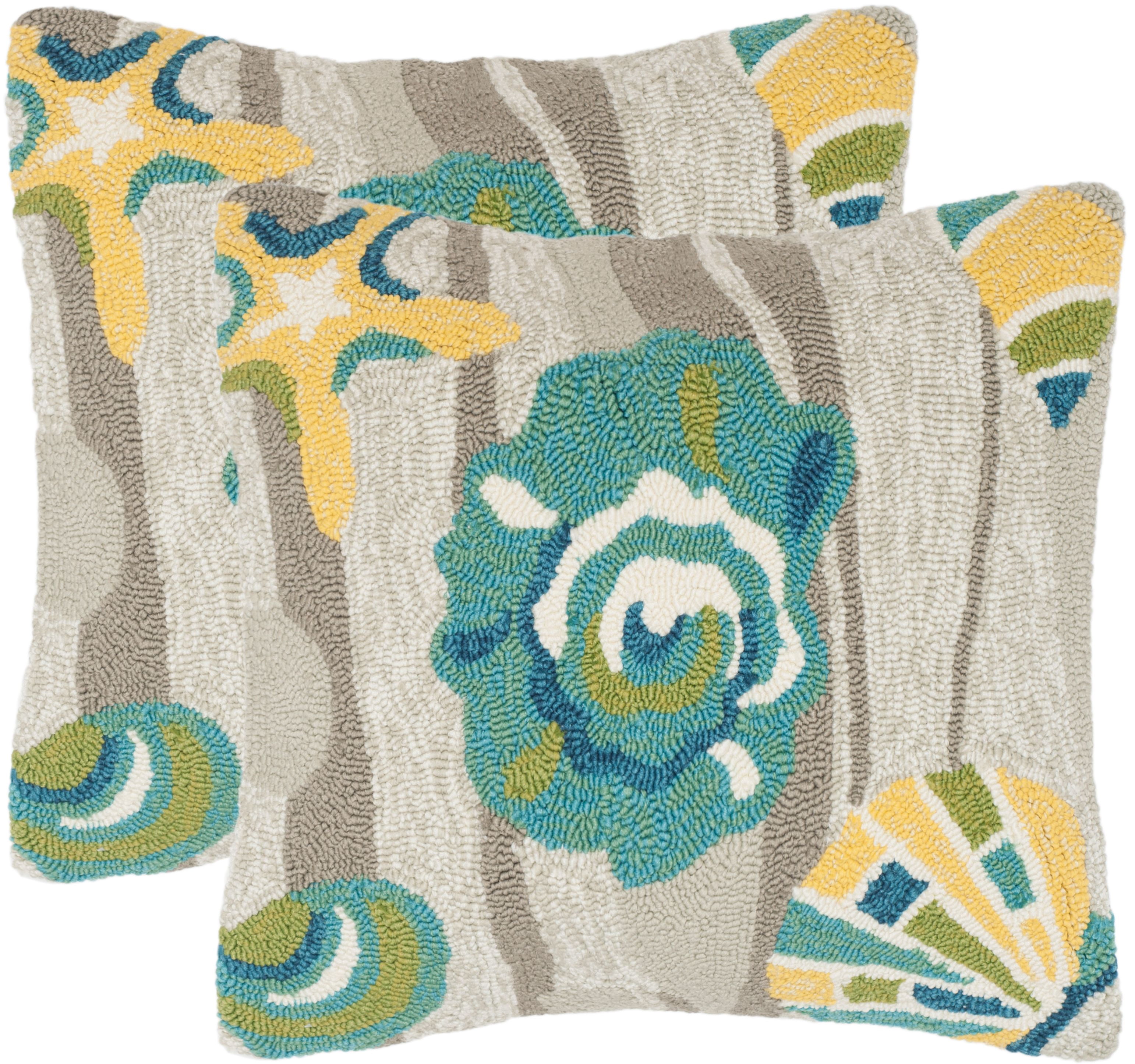 Safavieh Beyond the Sea 20" x 20" Indoor/Outdoor Pillow, Set of 2