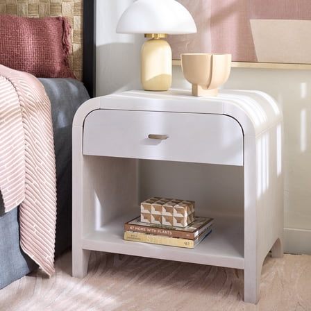 Safavieh Birkin Modern Bayur Wood Night Stands, White Washed