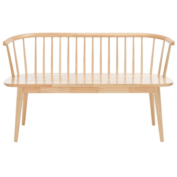 Safavieh Blanchard Classic Bench No Spindle Rubberwood Classic Indoor Bench, Natural