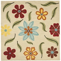 SAFAVIEH Blossom Maria Floral Wool Area Rug, Beige/Multi, 4' x 4' Square