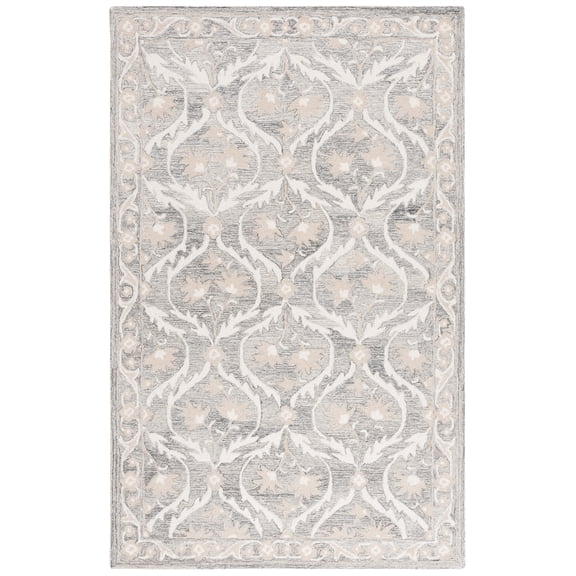 SAFAVIEH Blossom Donella Floral Area Rug, Gray/Ivory, 9' x 12'