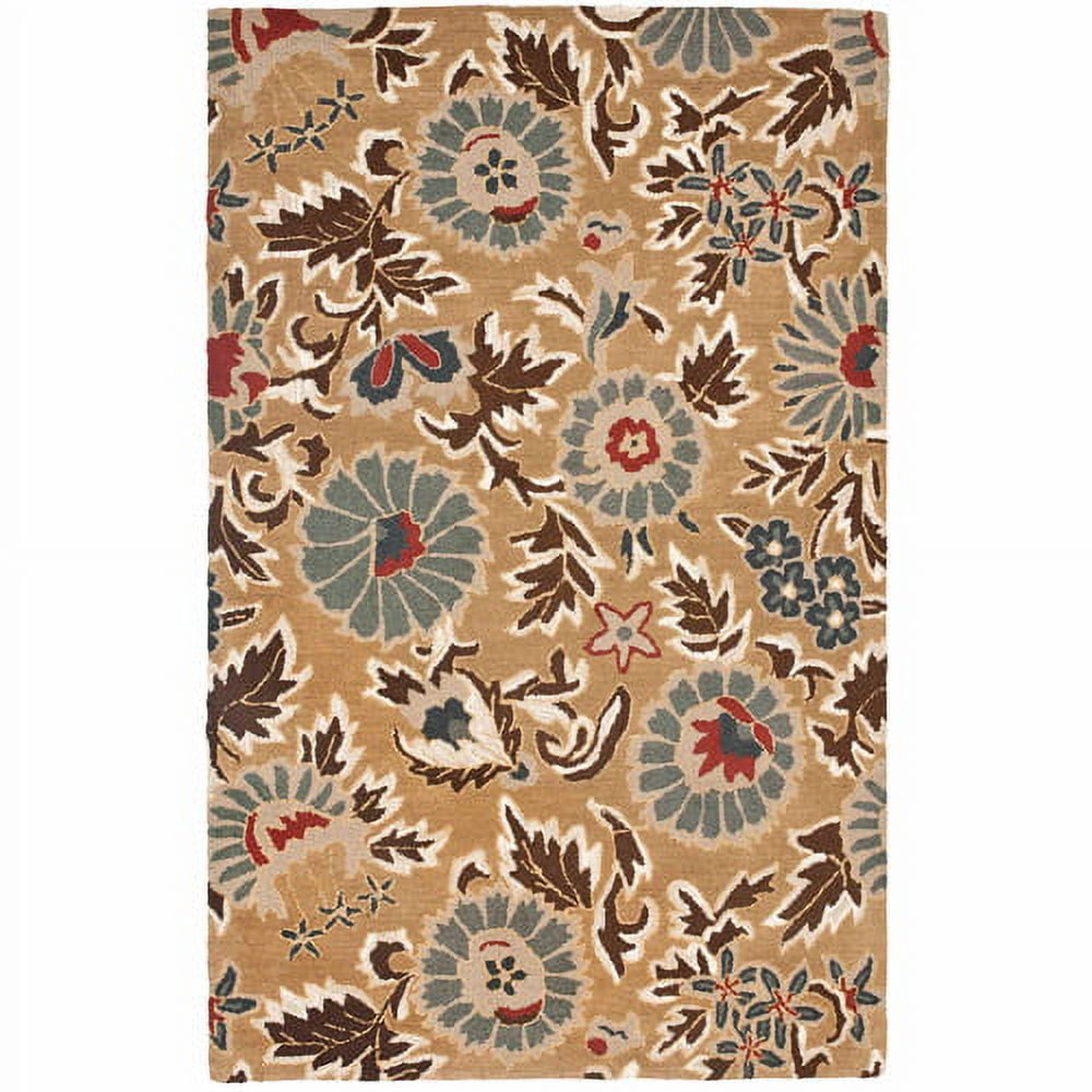 Handmade Beige Wool Tufted Rectangular Area Rug - 59"