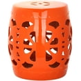 thumbnail image 1 of Safavieh Blossom Solid Indoor/Outdoor Garden Patio Stool, Orange, 1 of 4