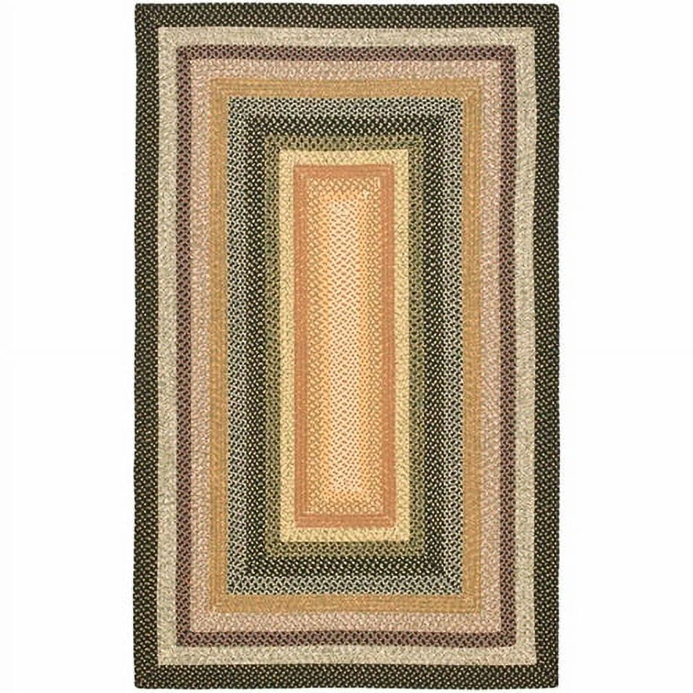 Handmade Blue Multicolor Braided Square Area Rug