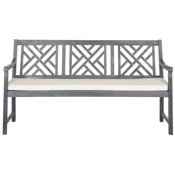 Safavieh Bradbury Outdoor Modern 3 Seat Garden Bench with Cushion
