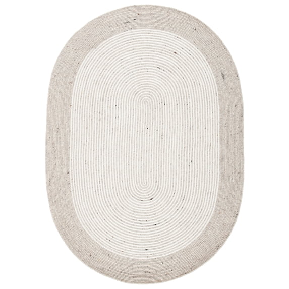 SAFAVIEH Braided Lars Geometric Reversible Area Rug, Beige/Ivory, 10' x 14' Oval