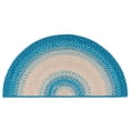 thumbnail image 1 of SAFAVIEH Braided Neville Bordered Machine Washable Reversible Area Rug, Blue/Beige, 2' x 4' Half Moon, 1 of 13
