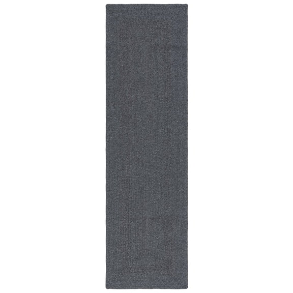 Safavieh Braided 2'-3" X 12' Hand Woven Rug in Black / Gray