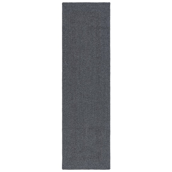 SAFAVIEH Braided Gino Distressed Machine Washable Reversible Runner Rug, Black, 2'3" x 6'