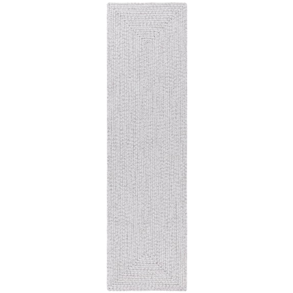 Safavieh Braided 2'-3" x 14'-0" Hand Woven Rug in Silver / Gray