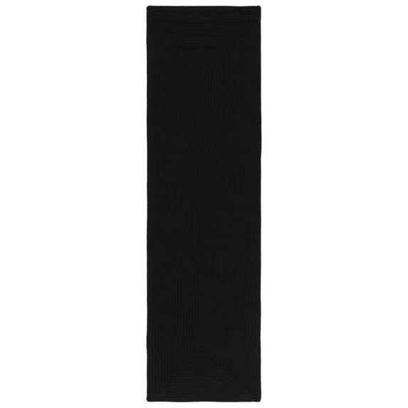 SAFAVIEH Braided Rishika Solid Machine Washable Reversible Runner Rug, Black, 2'3" x 8'