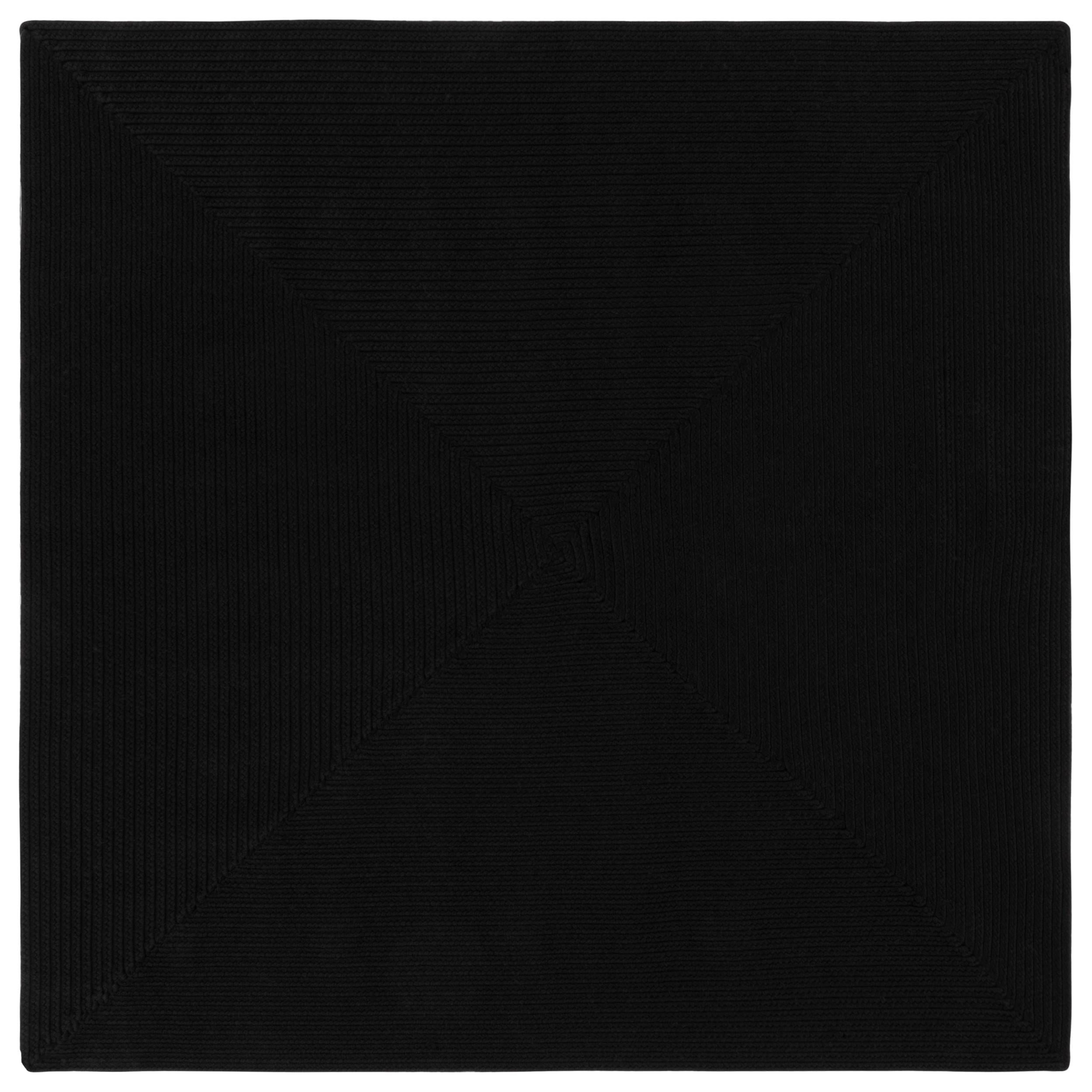 Black Handwoven Polypropylene Braided Accent Rug 2'-6" x 4'