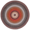 thumbnail image 1 of SAFAVIEH Braided Tendrils Striped Machine Washable Reversible Area Rug, Brown/Rust, 3' x 3' Round, 1 of 11